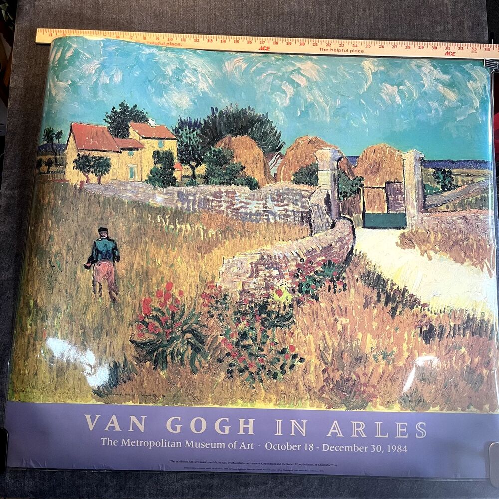 Vintage Van Gogh in Arles 1984 U.S. Exhibition Poster print 34x30